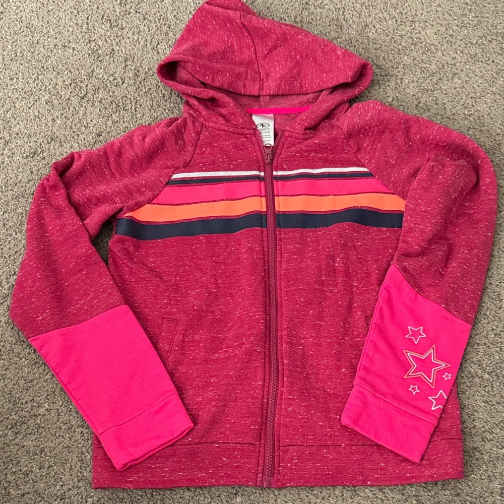Athletic Works Red and Pink Hoodie with Star Accents